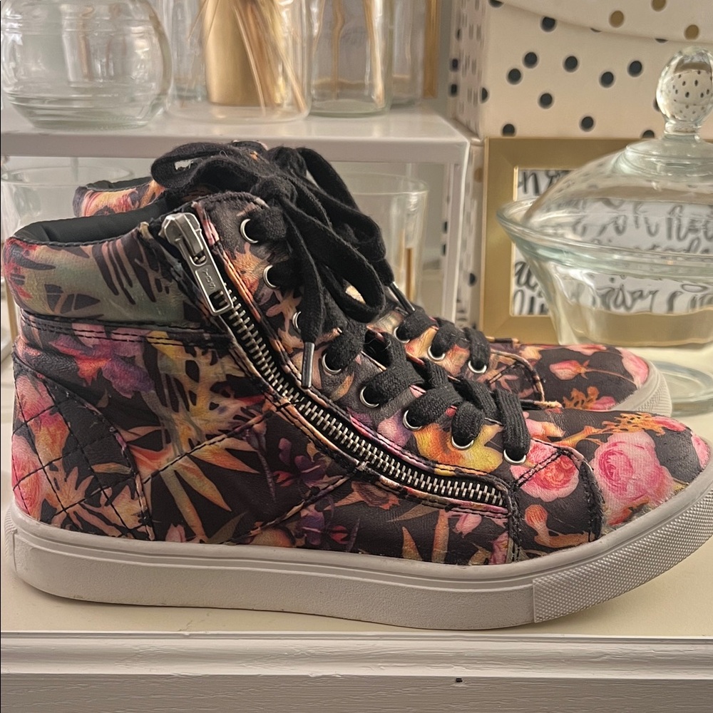Floral High-Top Sneakers